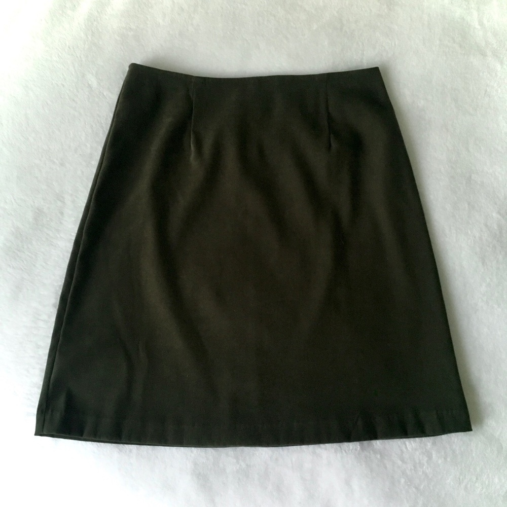 Vintage Bentley Green Skirt Olive Green Faux Suede Size 6